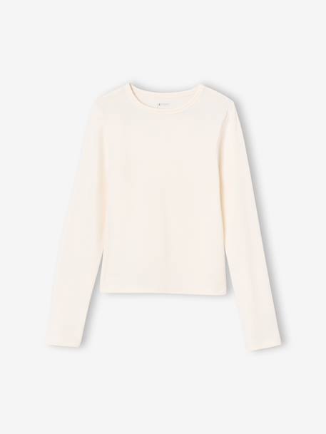 Set van 2 cropped shirts met lange mouwen chocoladebruin+zwart - vertbaudet enfant 