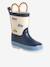 Gestreepte regenlaarzen voor baby groen, bedrukt+lichtblauw+marineblauw+marineblauw, gestreept - vertbaudet enfant 