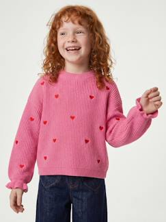 -Pull fille manches longues col rond