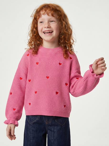 Fille-Pull fille manches longues col rond