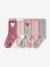 Lot 5 paires de chaussettes coeur fille abricot+beige+bleu chambray+mauve - vertbaudet enfant 