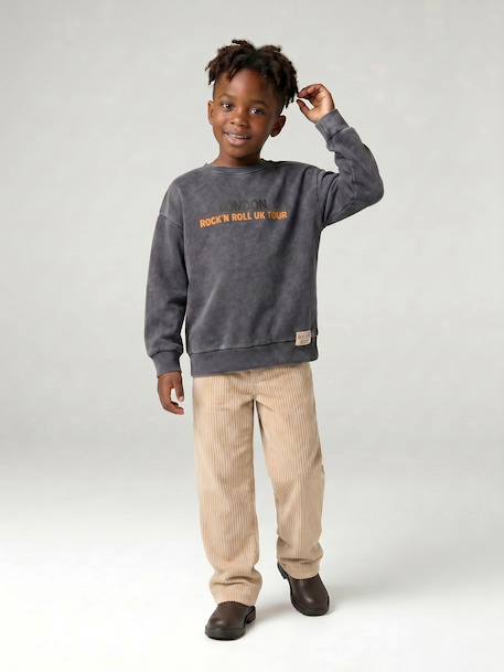 Ribfluwelen jongensjoggingbroek, eenvoudig aan te trekken beige+leiblauw+marineblauw - vertbaudet enfant 