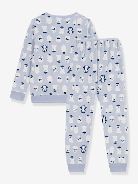 Pyjama met sneeuwpoppenprint lichtblauw - vertbaudet enfant 