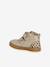 Hoge leren sneakers voor baby beige, bedrukt+goudgeel - vertbaudet enfant 