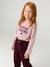 T-shirt manches longues fille encre+rose pâle+vert - vertbaudet enfant 
