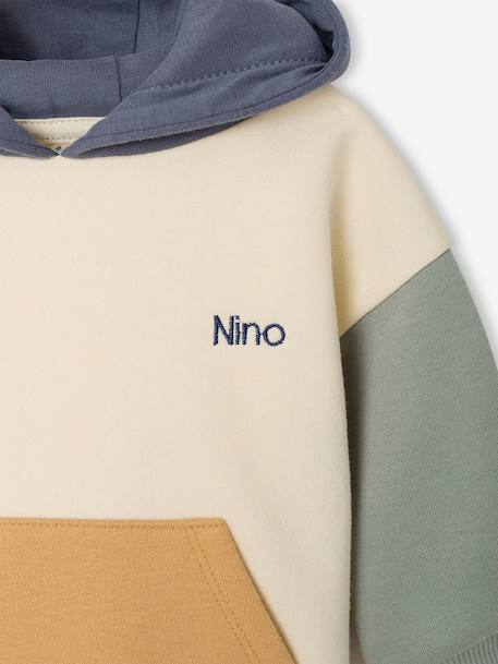 Sweat à capuche bébé personnalisable vert sauge - vertbaudet enfant 