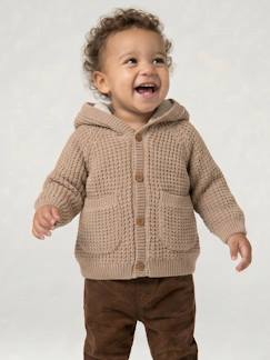 Baby-Trui, vest, sweater-Vest-Babyvest met capuchon van tricot
