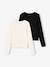 Lot de 2 T-shirts cropped manches longues fille chocolat+noir - vertbaudet enfant 
