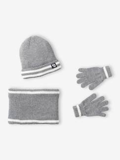 Jongens-Accessoires-Jongensset muts, colsjaal en handschoenen