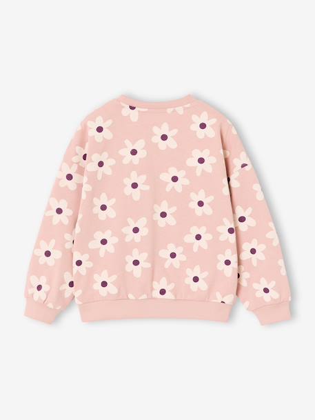 Sweat fille col rond écru+ivoire+rose pâle+taupe - vertbaudet enfant 
