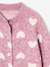 Gilet jacquard coeurs fille beige doré+lilas+vieux rose - vertbaudet enfant 
