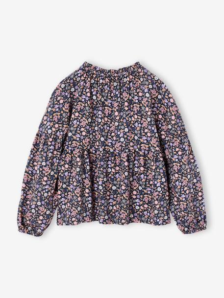 Blouse met print antraciet+vanille - vertbaudet enfant 