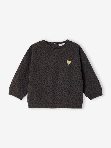 Sweat bébé léopard capsule mère- fille beige+gris foncé - vertbaudet enfant 