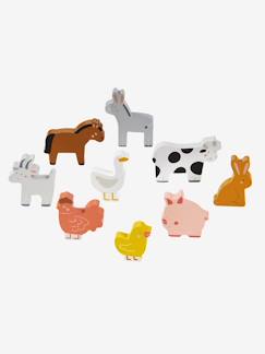 Speelgoed-Figuurtjes en fantasie-Figuurtjes, helden en dieren-Set houten dieren