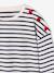 T-shirt marinière manches longues fille marine+mauve+rose bonbon - vertbaudet enfant 