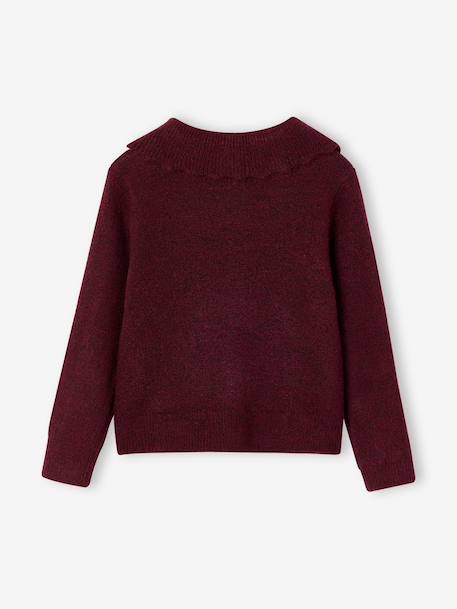 Gilet col boutonné fille bordeaux - vertbaudet enfant 