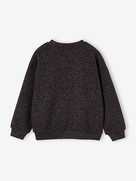 Sweat fille léopard capsule mère/fille beige+gris foncé - vertbaudet enfant 