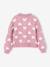 Gilet jacquard coeurs fille beige doré+lilas+vieux rose - vertbaudet enfant 