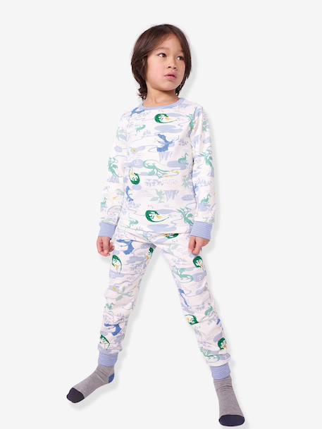 Pyjama imprimé dragons blanc - vertbaudet enfant 