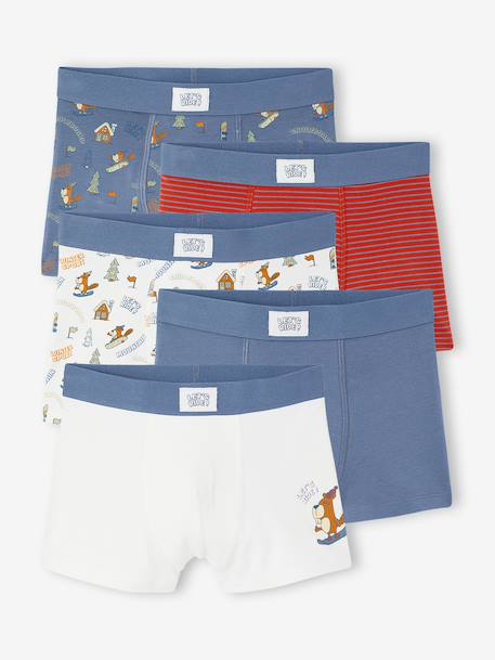 Lot de 5 boxers garçon bleu jean - vertbaudet enfant 