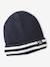 Ensemble garçon bonnet, snood et gants bleu nuit+gris chiné - vertbaudet enfant 