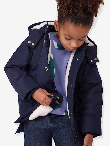 Parka mi-longue marine - vertbaudet enfant 