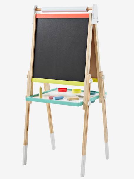 Tableau pliable et réglable en hauteur 3 en 1 en bois FSC® multicolore+Rose - vertbaudet enfant 
