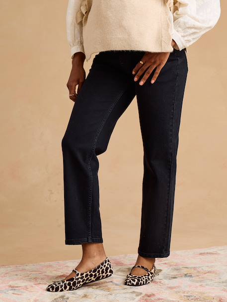 Jean mom de grossesse denim noir+stone - vertbaudet enfant 