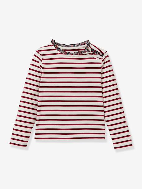 T-shirt manches longues marine+rouge - vertbaudet enfant 