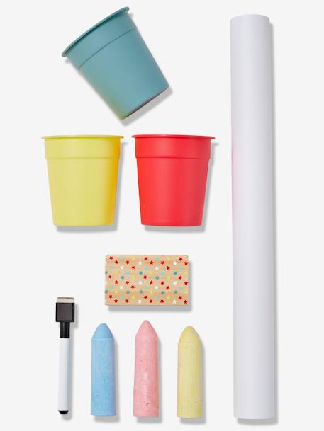 Tableau pliable et réglable en hauteur 3 en 1 en bois FSC® multicolore+Rose - vertbaudet enfant 