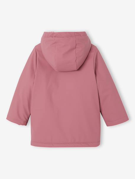 Regenjas voor meisjes met capuchon en sherpa voering antraciet+groen+indigoblauw+meerkleurig+zachtpaars - vertbaudet enfant 