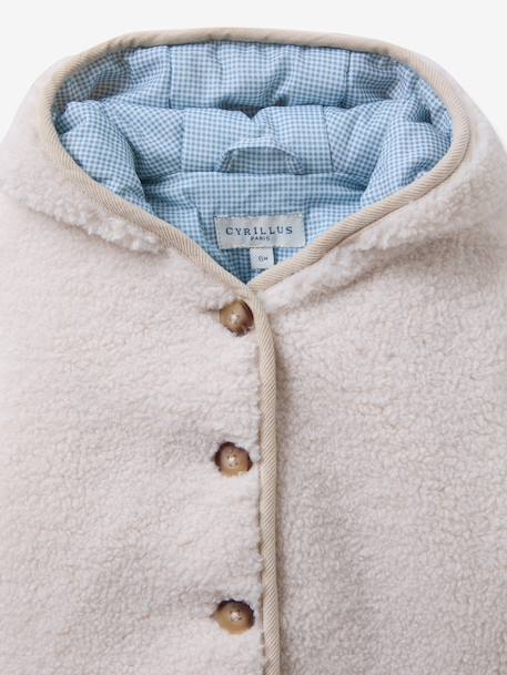 Sherpa babycape met capuchon ecru - vertbaudet enfant 