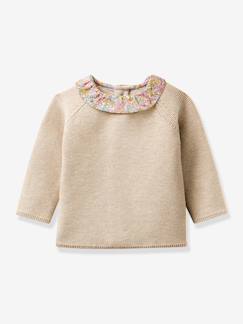 -Ensemble pantalon pull col fleuri