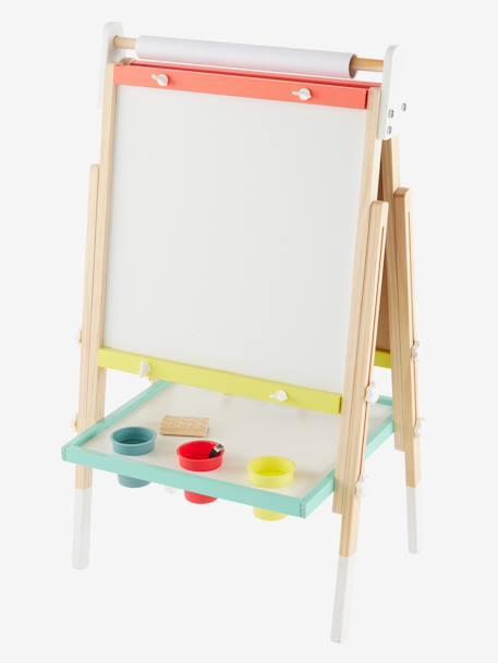 Tableau pliable et réglable en hauteur 3 en 1 en bois FSC® multicolore+Rose - vertbaudet enfant 