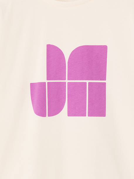 T-shirt met korte mouwen voor meisjes antraciet+ecru - vertbaudet enfant 