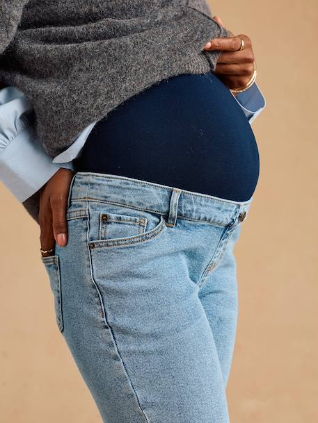 Jean mom de grossesse denim noir+stone - vertbaudet enfant 