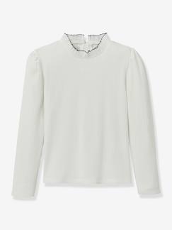 Meisje-T-shirt, souspull-Souspull-CYRILLUS ribshirt met ruches