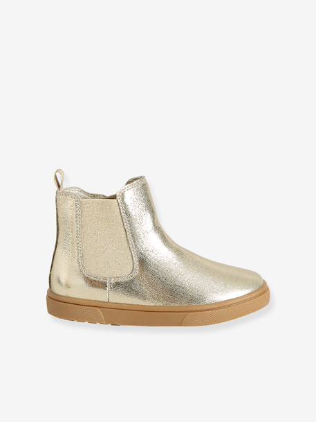 Meisjesboots met rits goud - vertbaudet enfant 