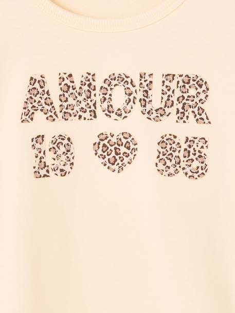 Meisjesshirt met lange mouwen ecru+zachtpaars - vertbaudet enfant 