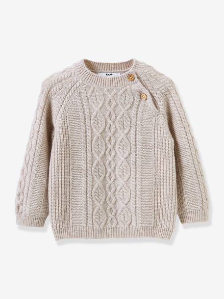 Pull torsadé beige - vertbaudet enfant 