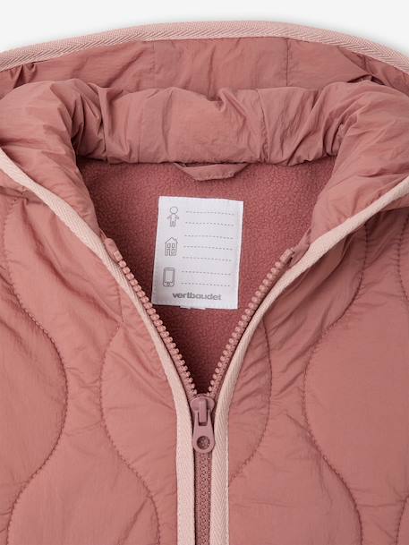 Doudoune légère fille bois de rose+vanille - vertbaudet enfant 