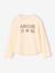 T-shirt manches longues fille écru+mauve - vertbaudet enfant 