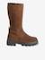 Boots fille en cuir zippées marron - vertbaudet enfant 