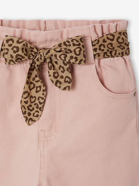 Pantalon large fille camel+rose poudré - vertbaudet enfant 