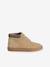 Hoge leren sneakers met veters voor jongens beige+marineblauw - vertbaudet enfant 