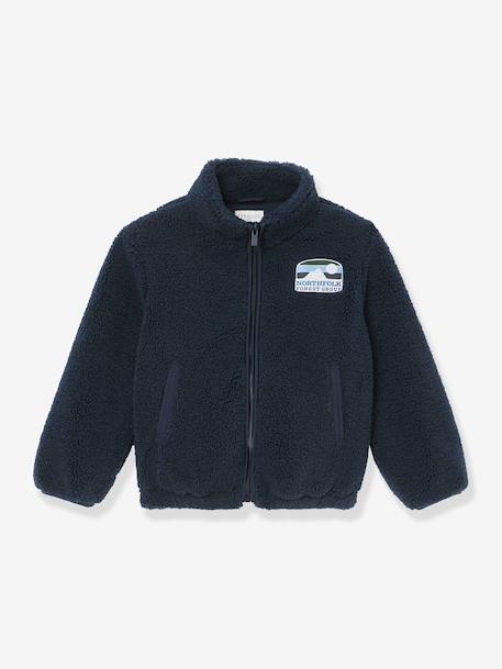 Sweat sherpa zippé marine - vertbaudet enfant 