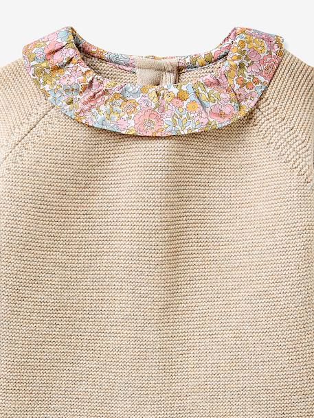 Ensemble pantalon pull col fleuri rose - vertbaudet enfant 