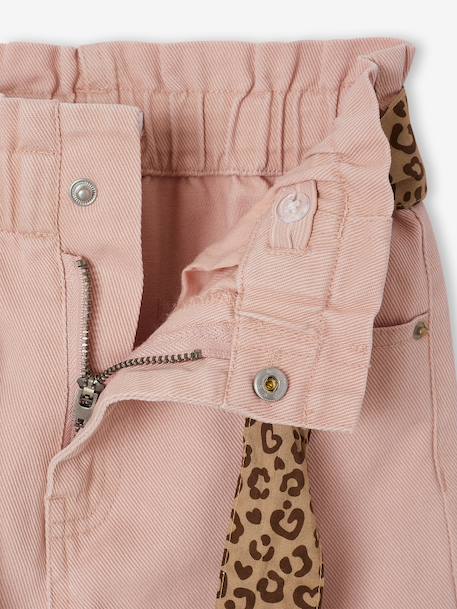 Pantalon large fille camel+rose poudré - vertbaudet enfant 