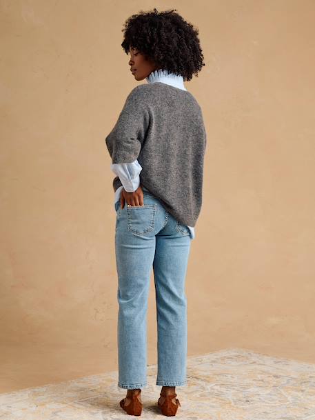 Jean mom de grossesse denim noir+stone - vertbaudet enfant 