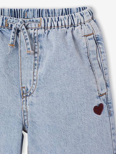 Pantalon large fille bleu moyen+denim bleached - vertbaudet enfant 
